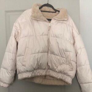 Women’s Cream Reversible Puffer Jacket